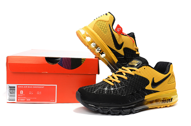 Men Nike AIR MAX 120 Black Yellow Shoes